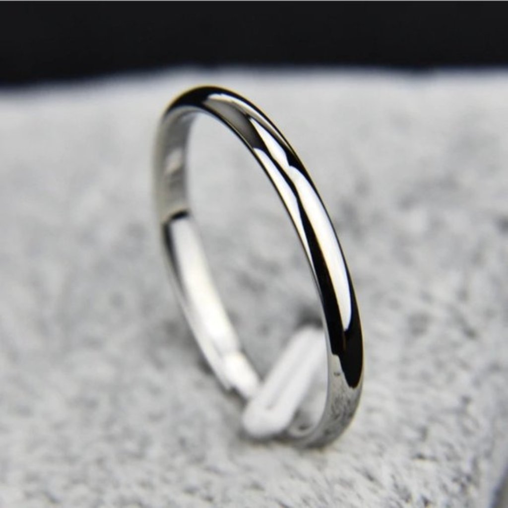 Silver Delicate Plain Simple 2mm Wedding Band 19$